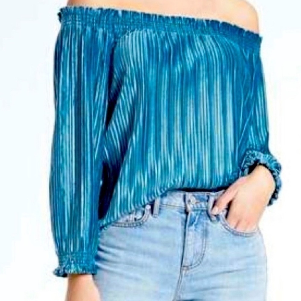 NWT Banana Republic Off The Shoulder Velvet Pleated Too